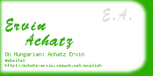 ervin achatz business card